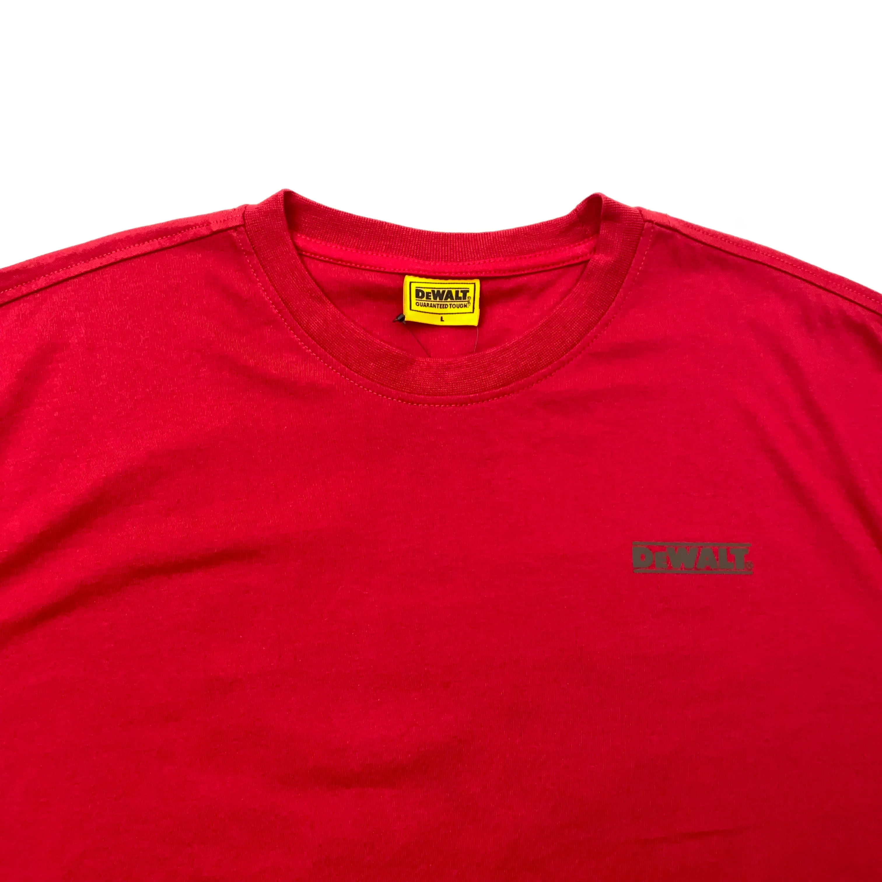 DEWALT Mens Graphic T-Shirt | Size L | Red Cotton Blend | Durable Workwear | New