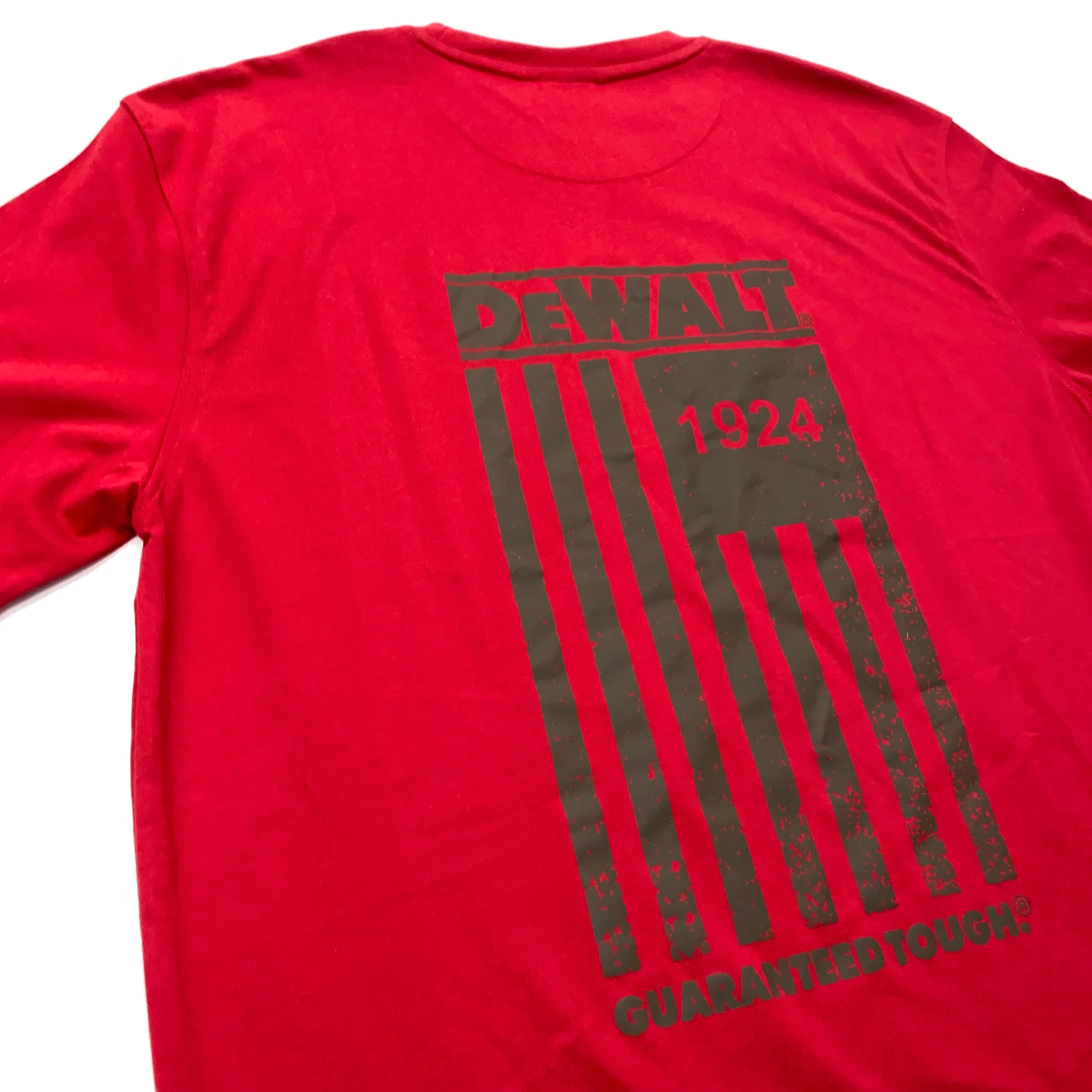 DEWALT Mens Graphic T-Shirt | Size L | Red Cotton Blend | Durable Workwear | New