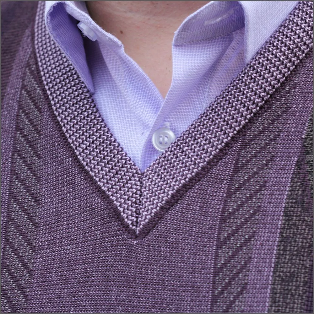 DG's Lilac Pattern V Neck^