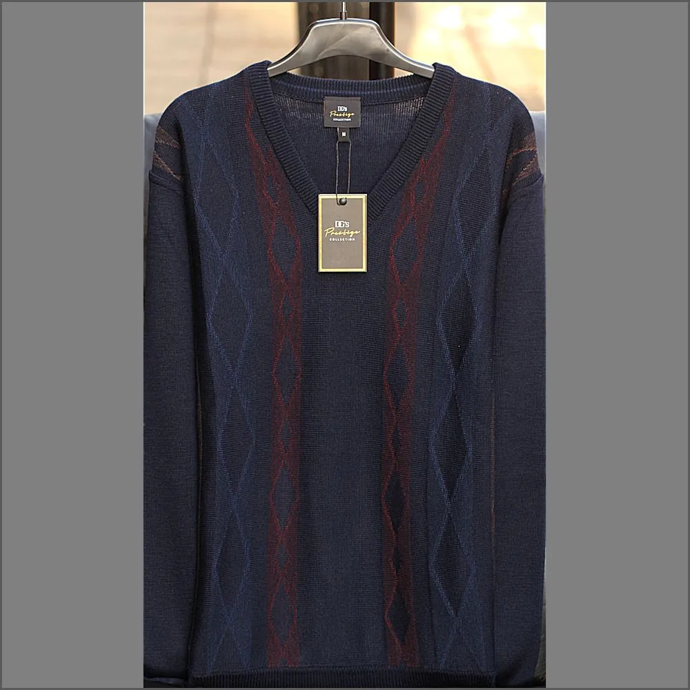 DG's Navy Pattern V Neck^