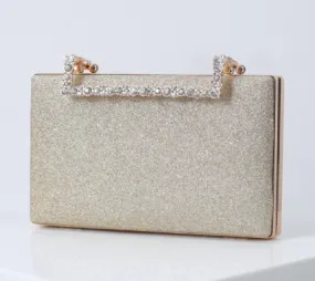 Diamond Party Gold Clutch Square