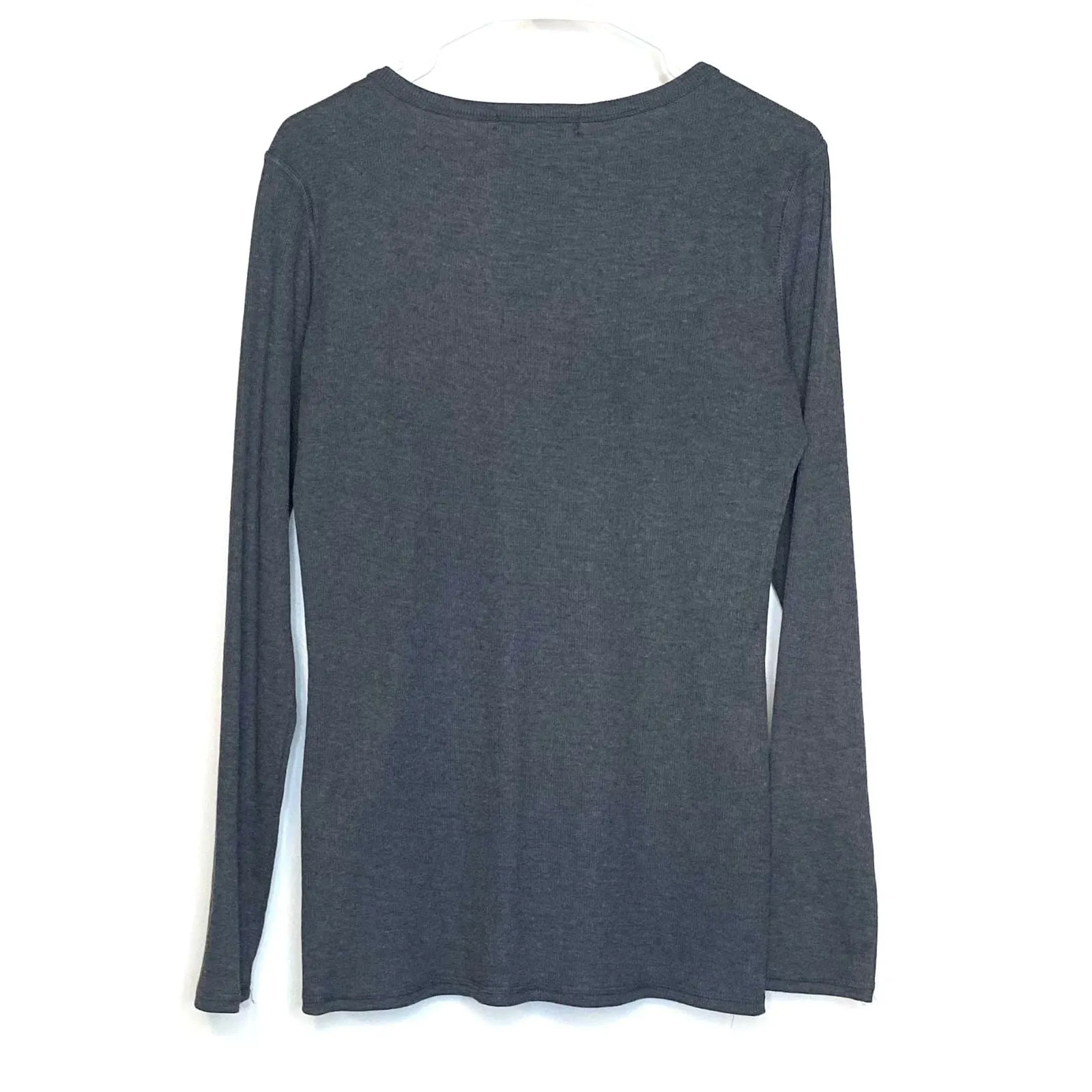 DoublJu Womens Size XL Gray Henley Shirt L/s NWT