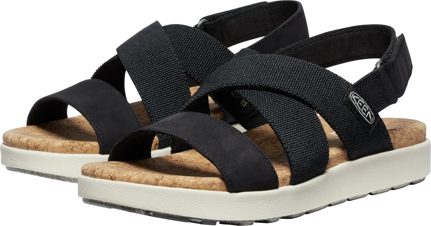 Elle Criss Cross Walking Sandal in Black/Birch