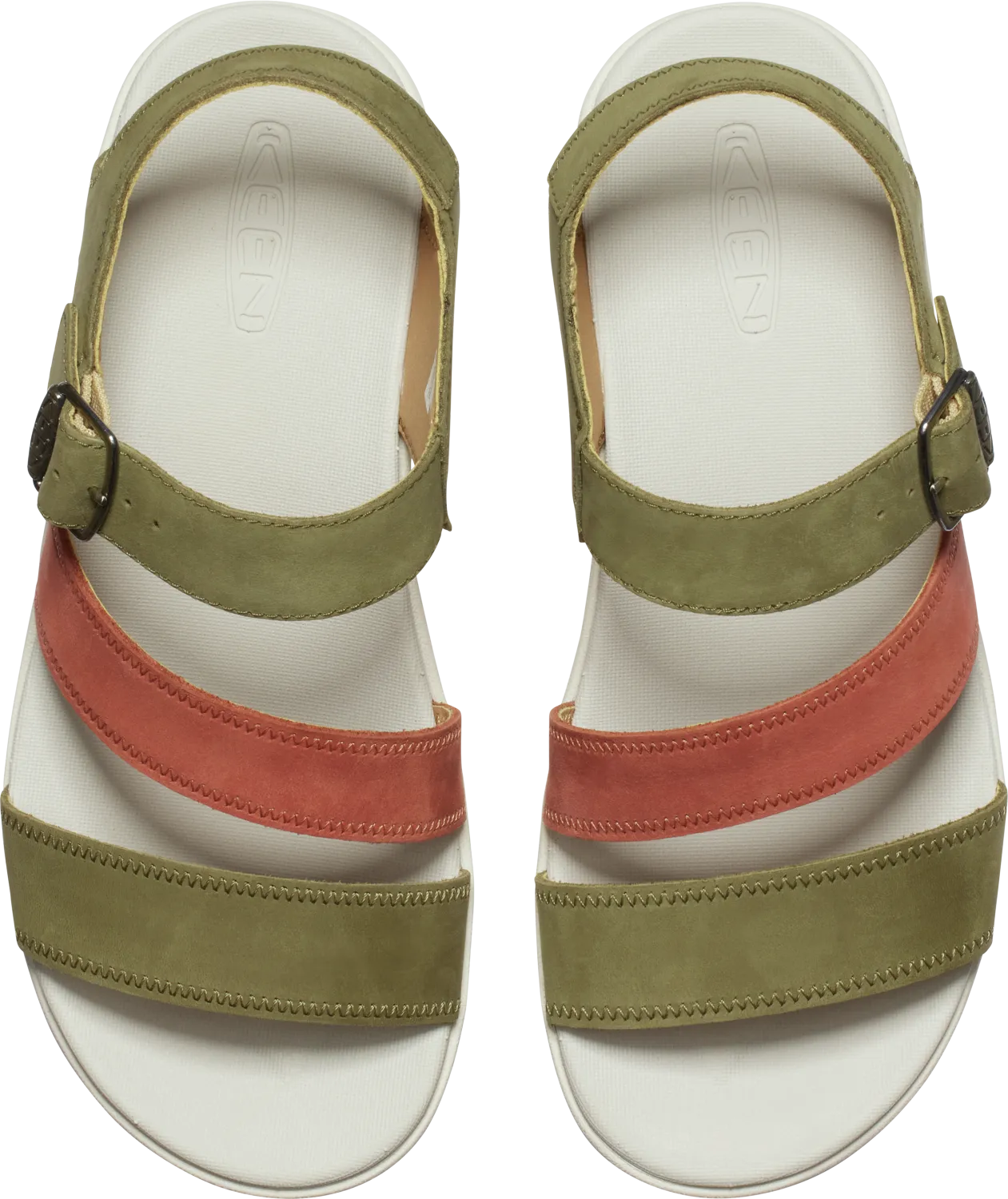 Ellecity Wedge Walking Sandal in Martini Olive/Baked Clay