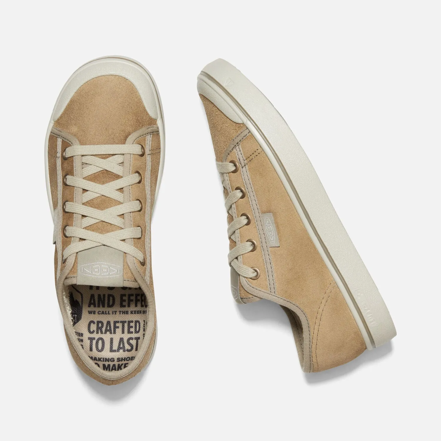 Elsa Harvest Leather Sneaker in Beige/Silver Birch CLOSEOUTS