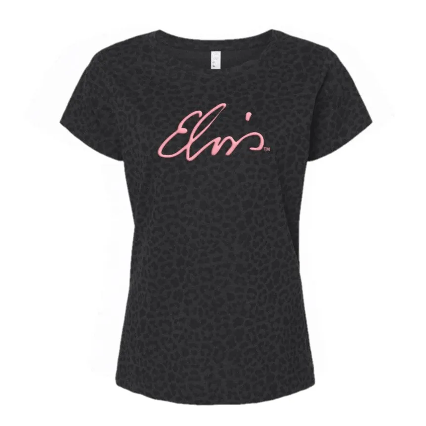 Elvis Signature Black Leopard Women's T-Shirt