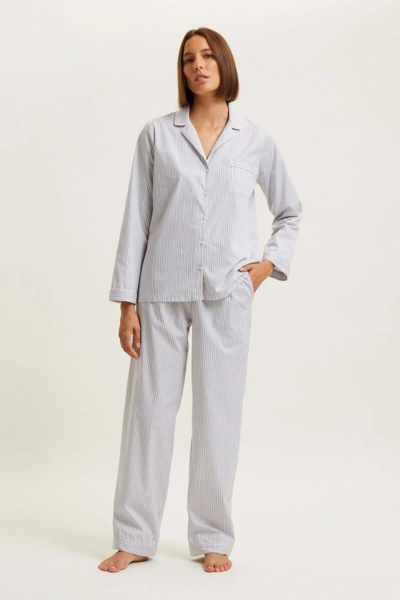 Essential Long Pj Set in Ciel