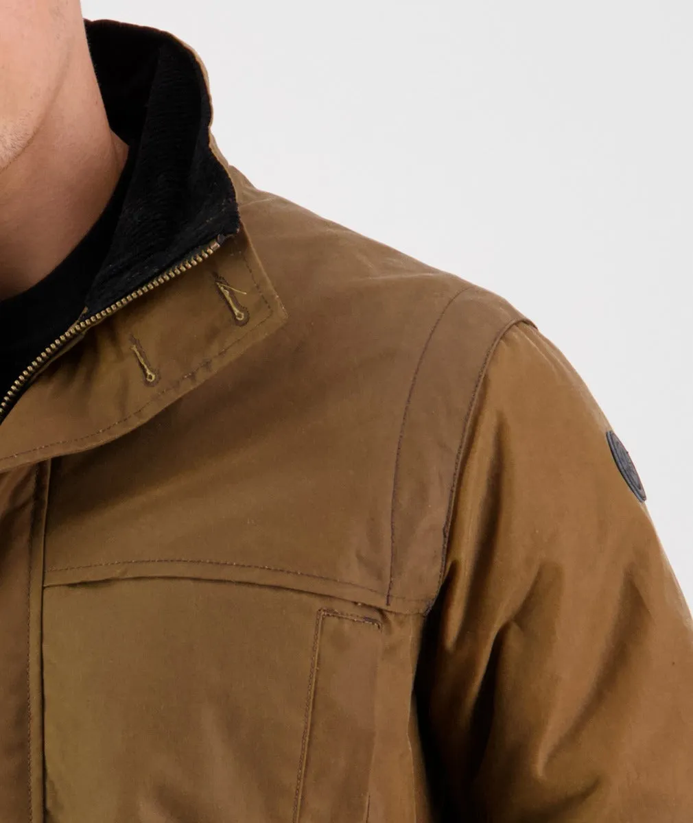 Evans Flat Oilskin Jacket - Tan