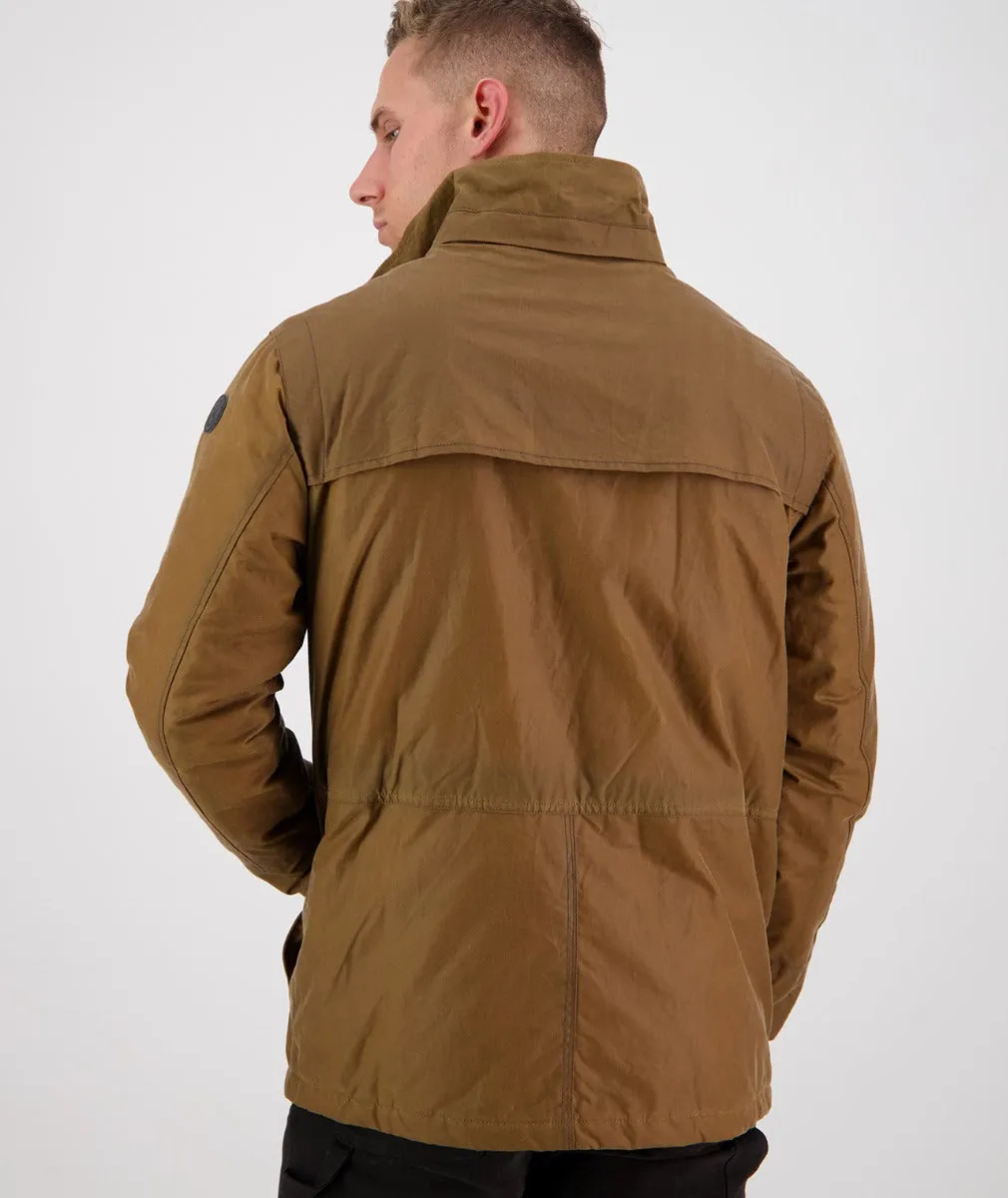 Evans Flat Oilskin Jacket - Tan