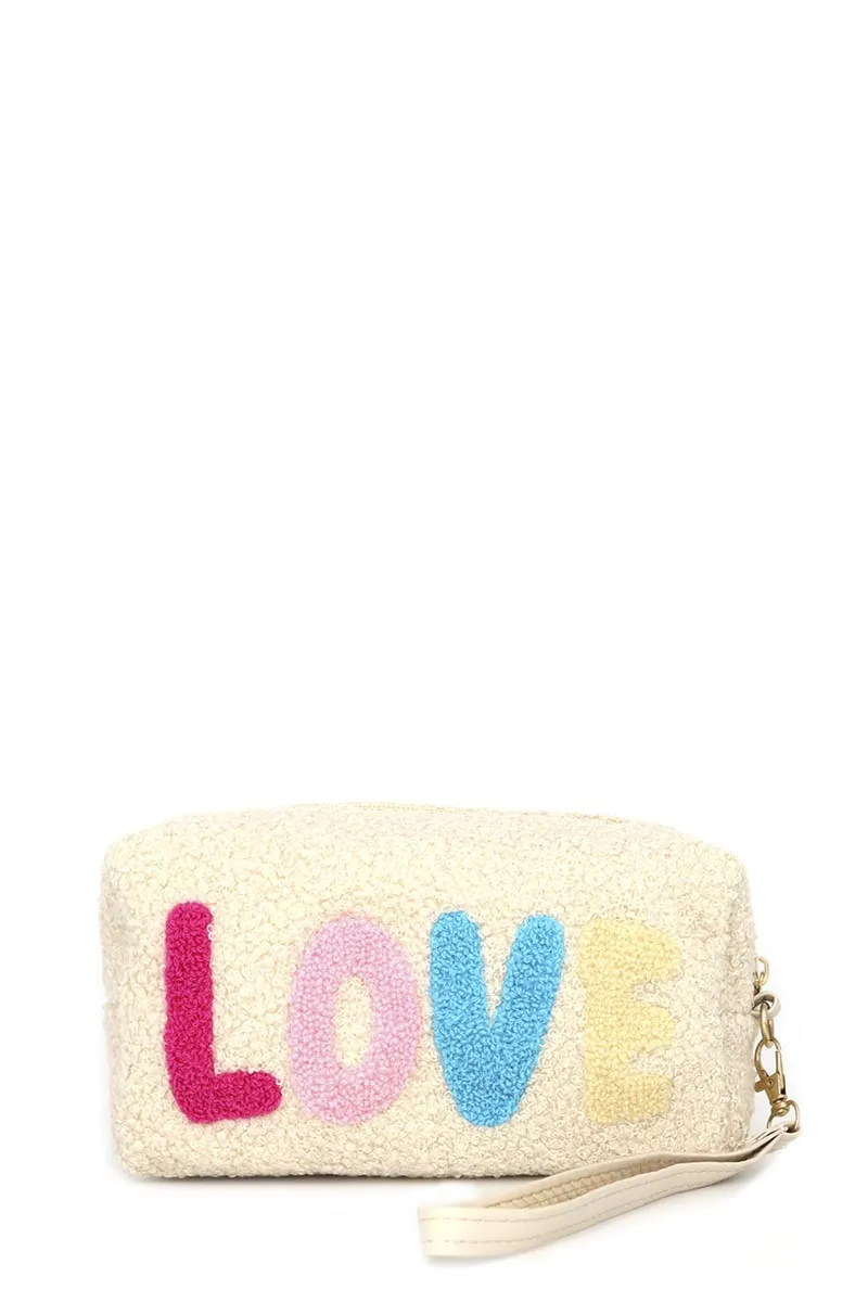 Faux Fur Love Pouch W/wristlet