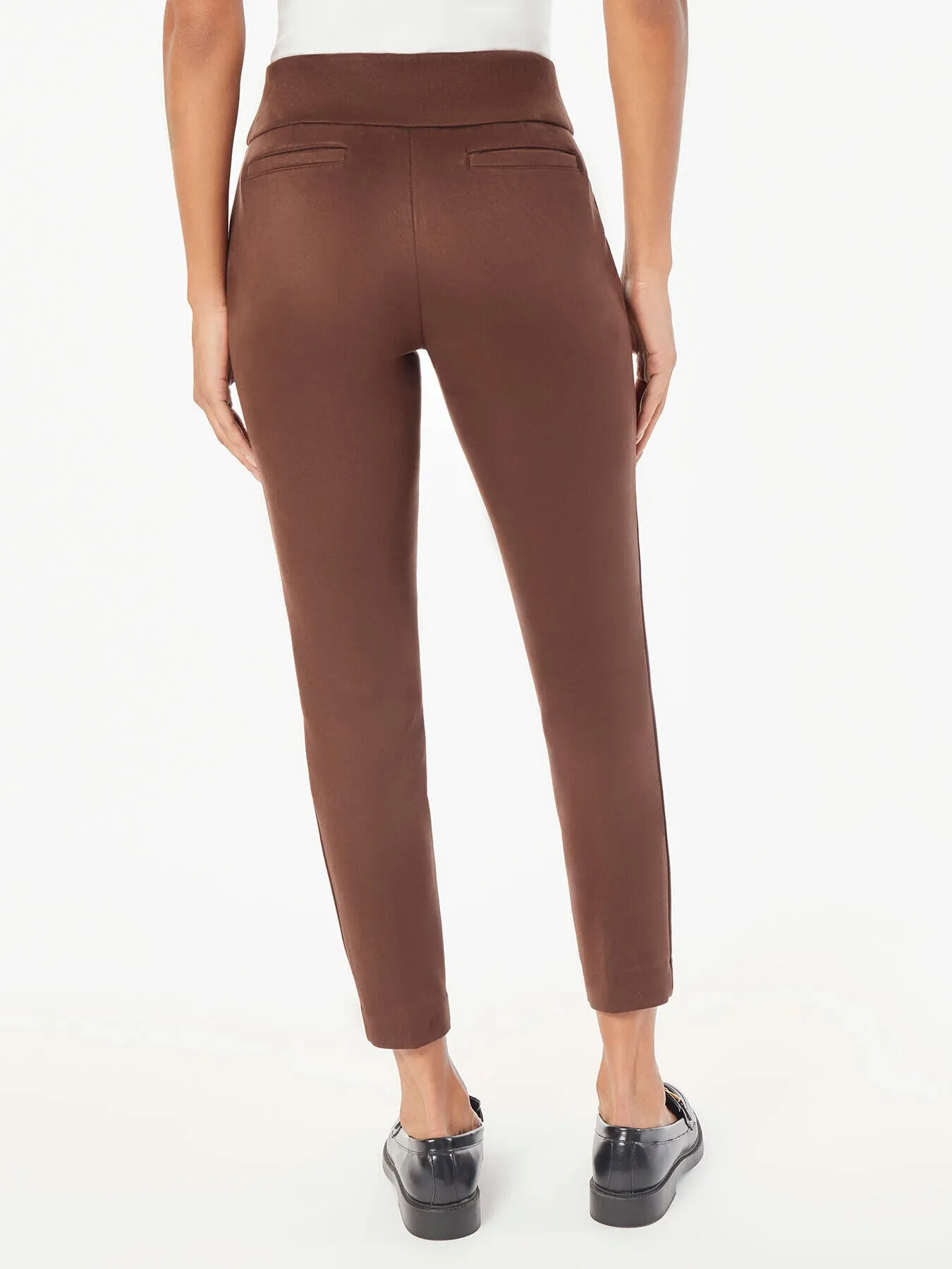 Faux Suede Pull-On Slim Leg Pants