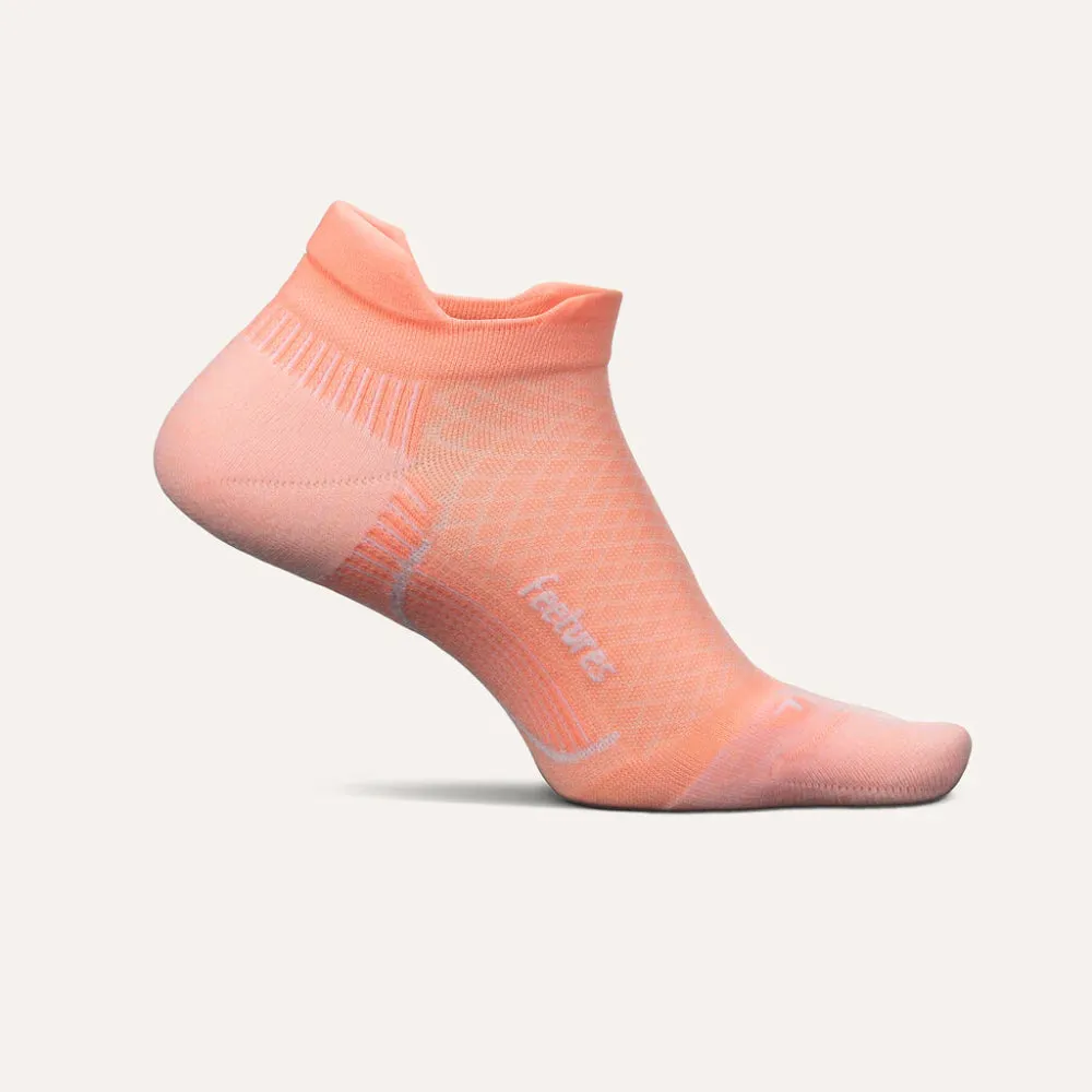 Feetures Plantar Fasciitis Relief Sock Light Cushion No Show Tab - Power Peach