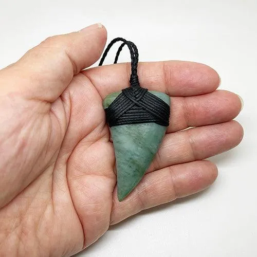 Genuine NZ Greenstone Ngai Tahu Shark Tooth Necklace