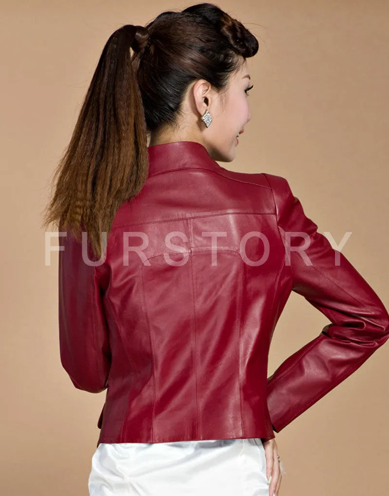 Genuine Sheep Leather Jacket Spring Blazer Top Grade Lamb Leather Coat Slim Waist Overcoat