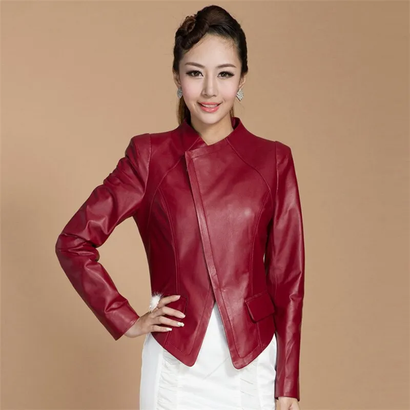 Genuine Sheep Leather Jacket Spring Blazer Top Grade Lamb Leather Coat Slim Waist Overcoat