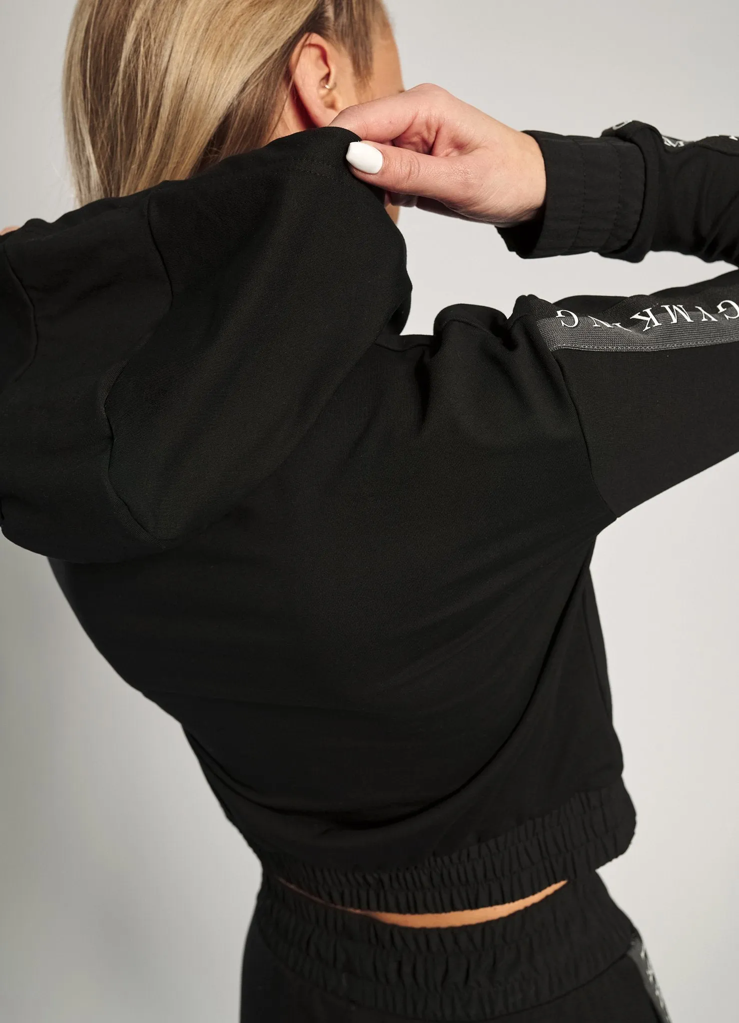 GK Sport Crop Tracksuit Top - Black