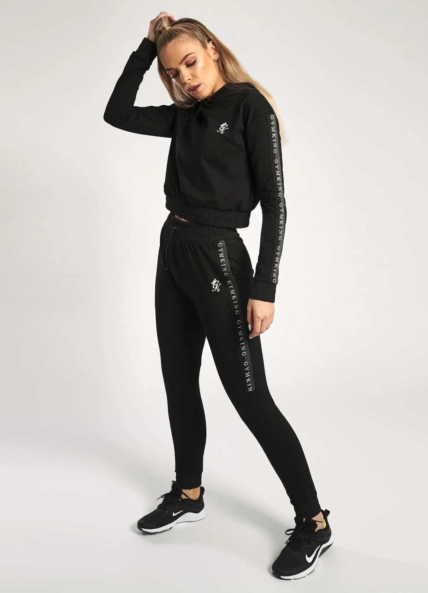 GK Sport Crop Tracksuit Top - Black