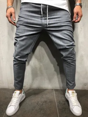 Gray Blue Striped Casual Jogger Pant A214 Streetwear Casual Jogger Pants