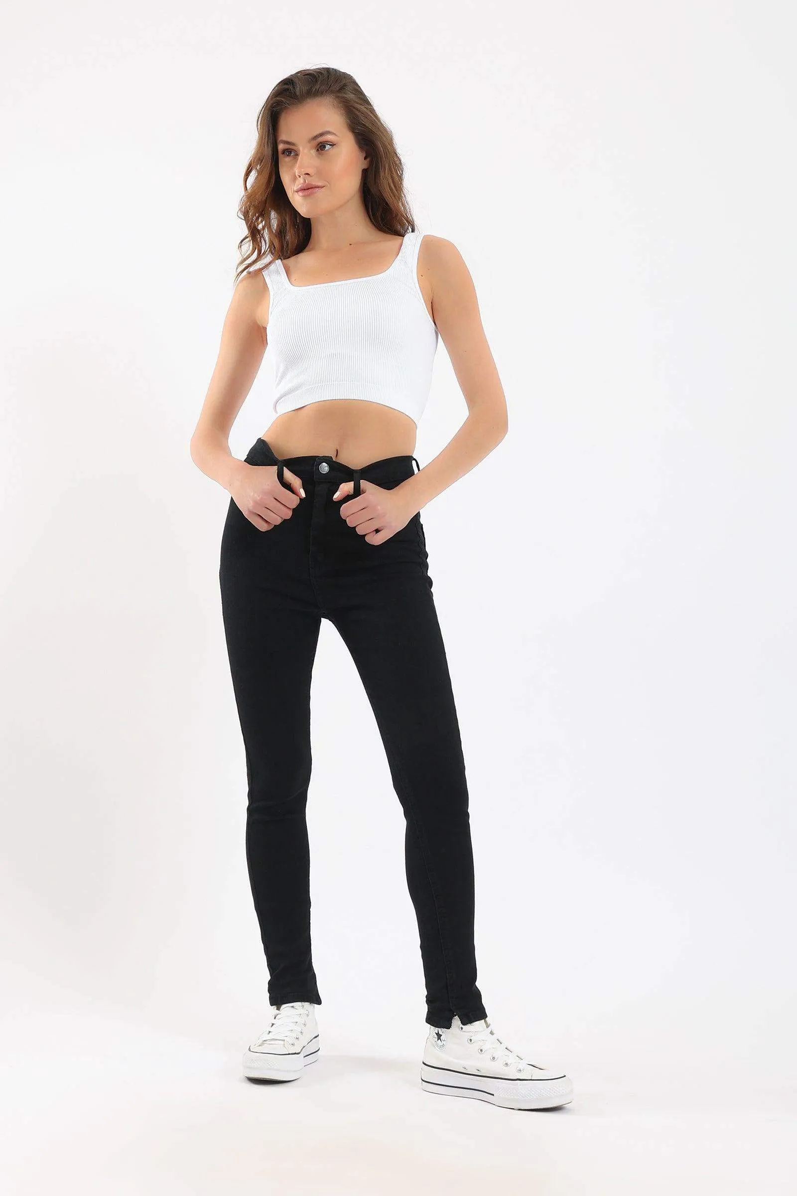 High Waist Slim Fit Jeans