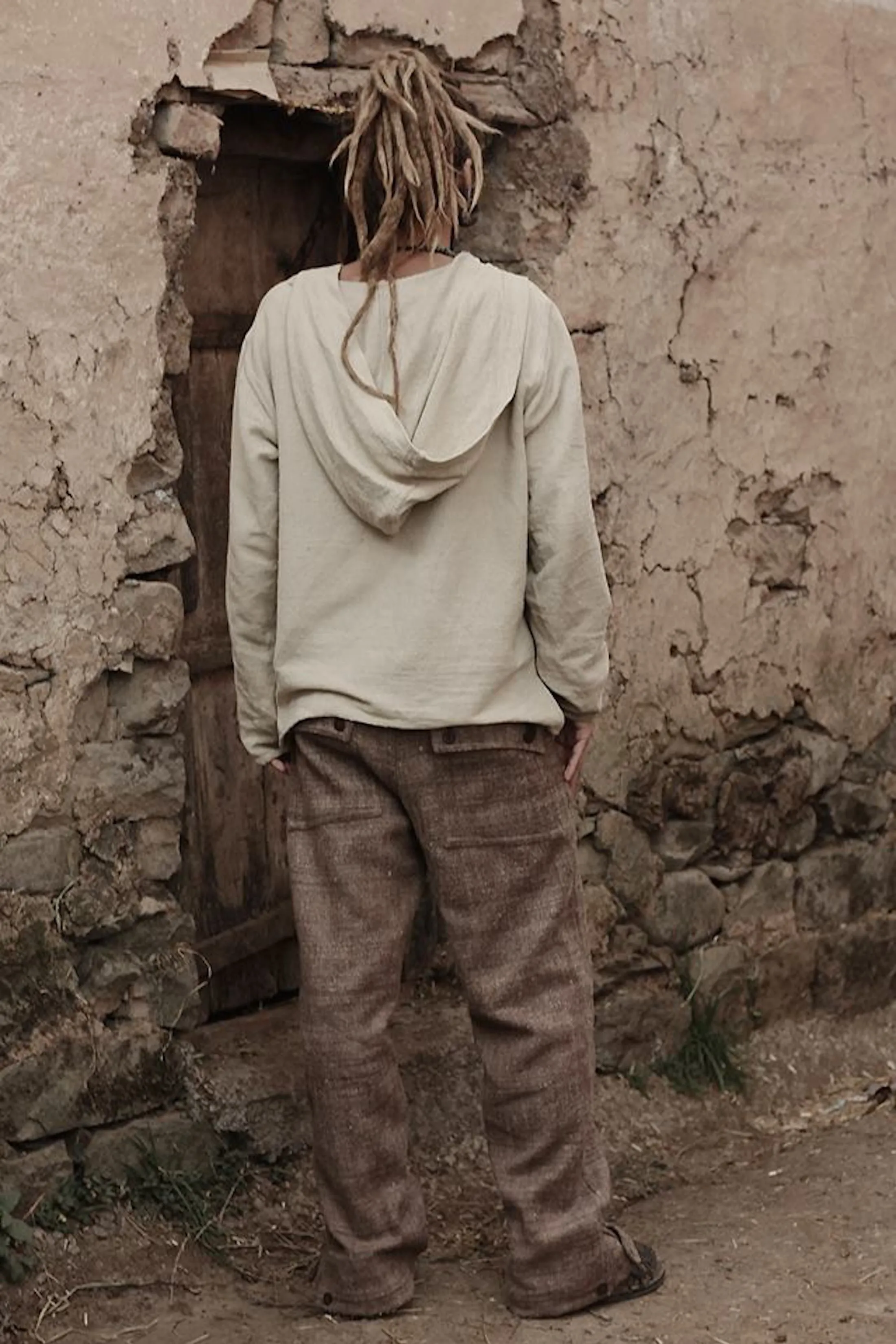 Himalayan Handwoven Wool Men Straight Pants ⫸