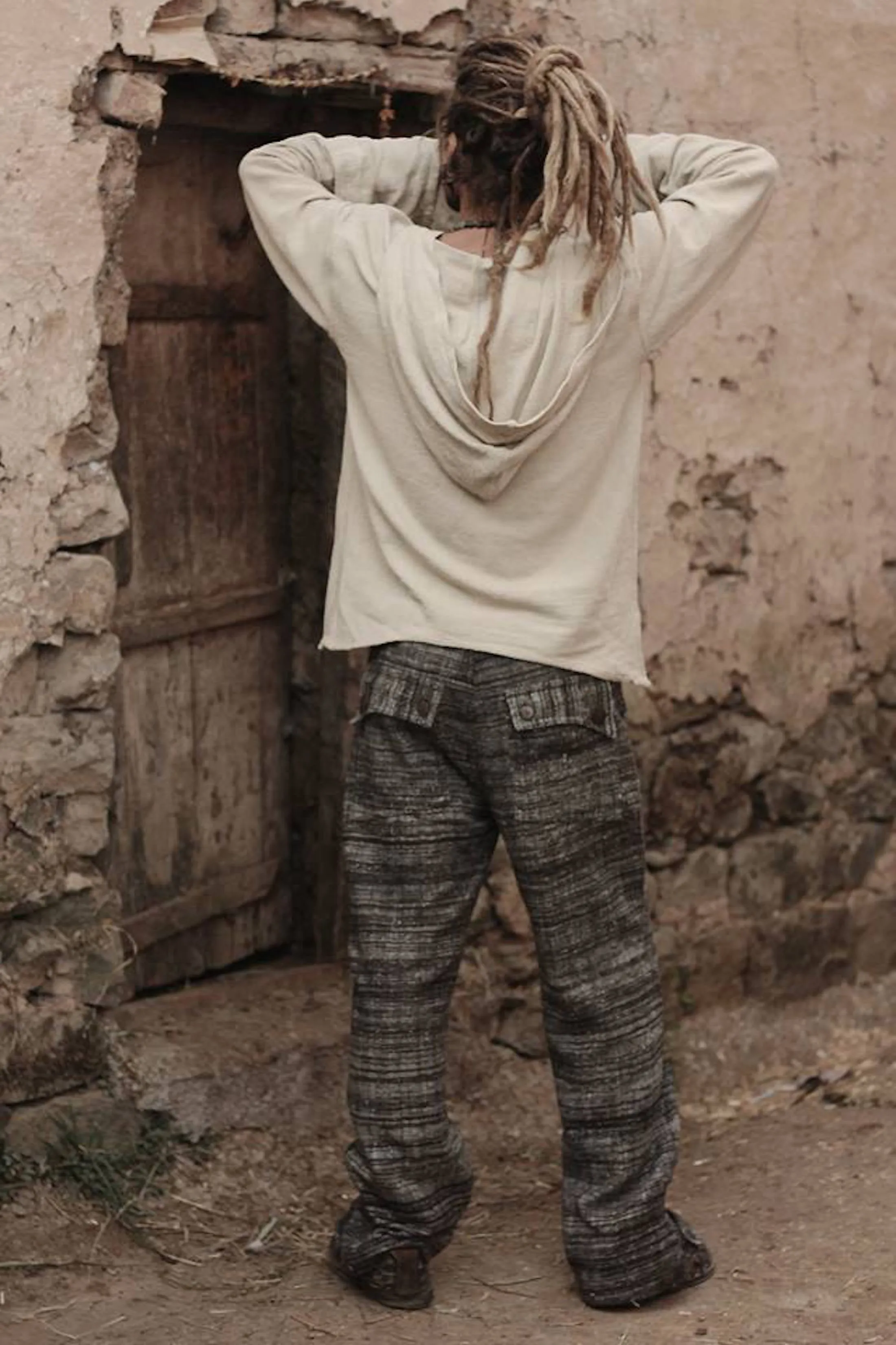 Himalayan Handwoven Wool Men Straight Pants ⫸