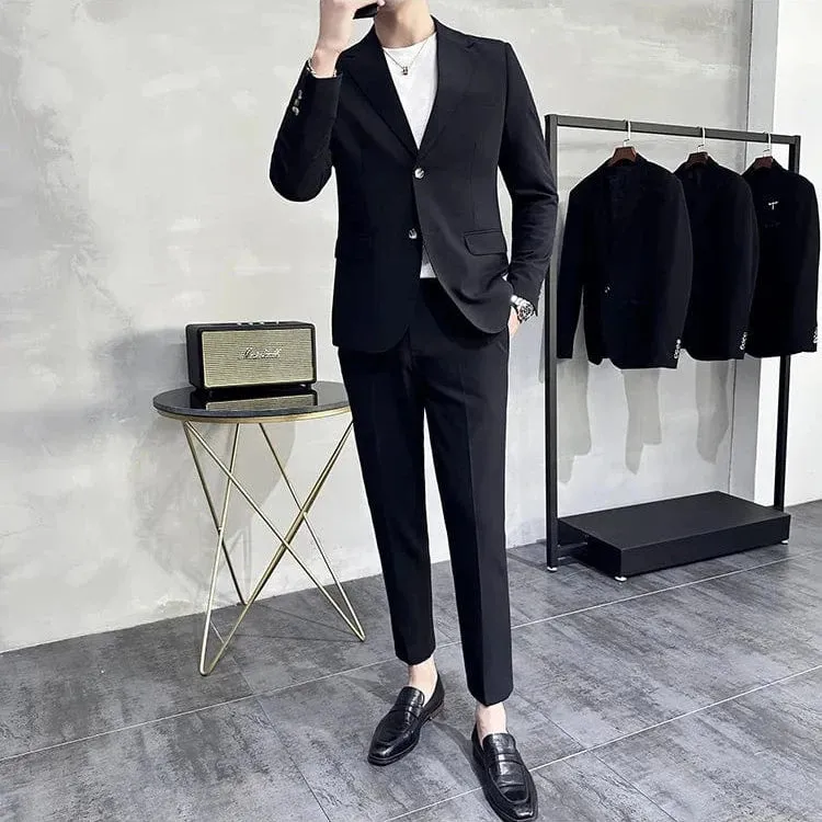 (Jacket & Pants) Men's Spring Summer Casual Suit: Business, Wedding, Prom, Party, Office Tuxedo