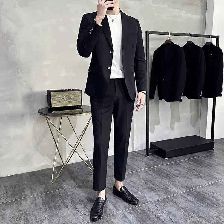 (Jacket & Pants) Men's Spring Summer Casual Suit: Business, Wedding, Prom, Party, Office Tuxedo