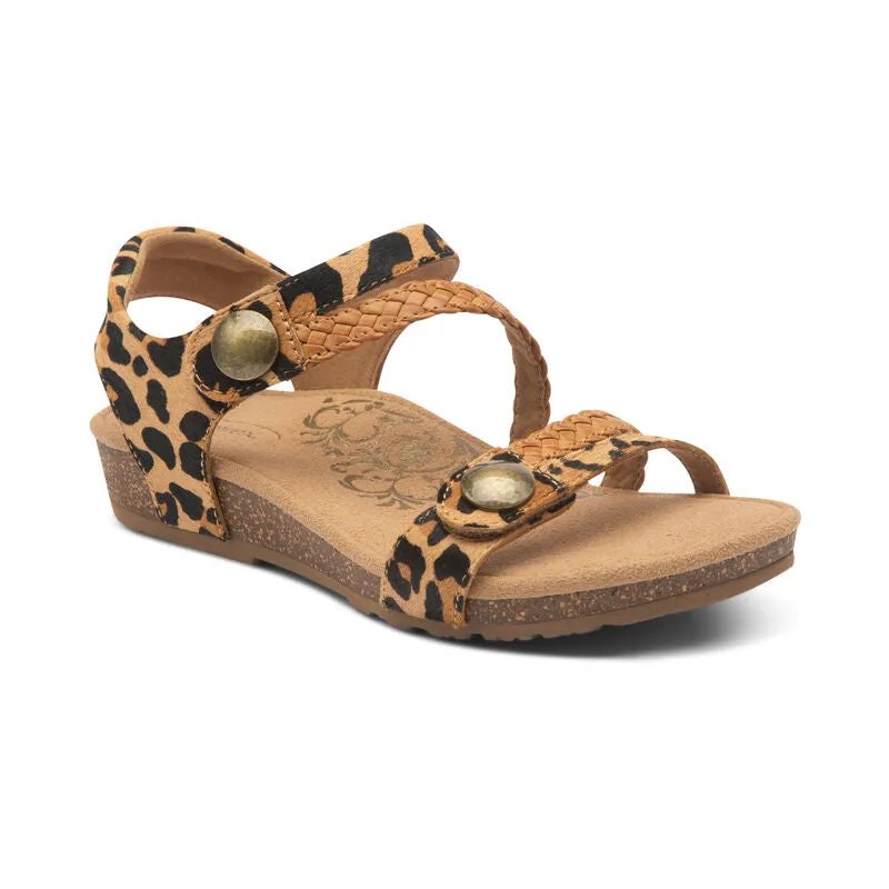 Jillian Braided Quarter Strap Sandal in Leopard