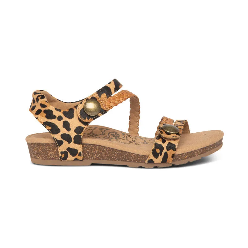 Jillian Braided Quarter Strap Sandal in Leopard