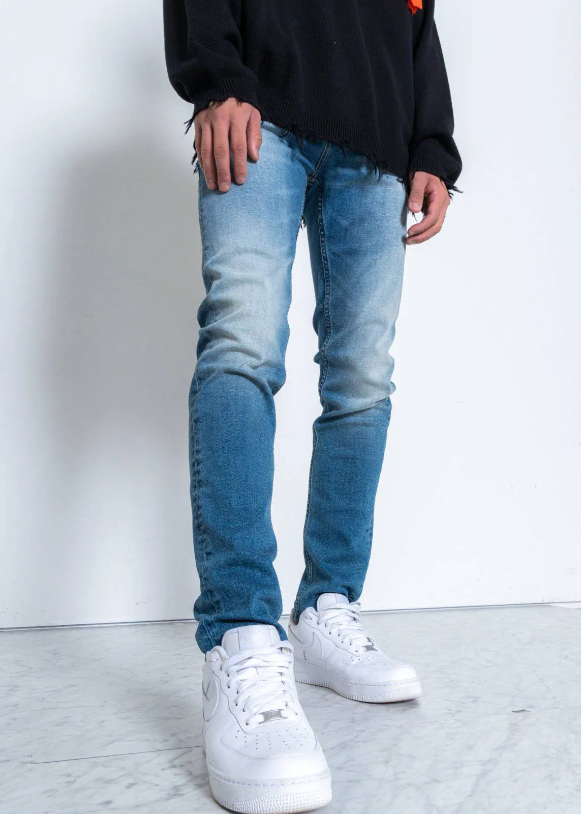 Konus Men's Slim Basic Blue Denim