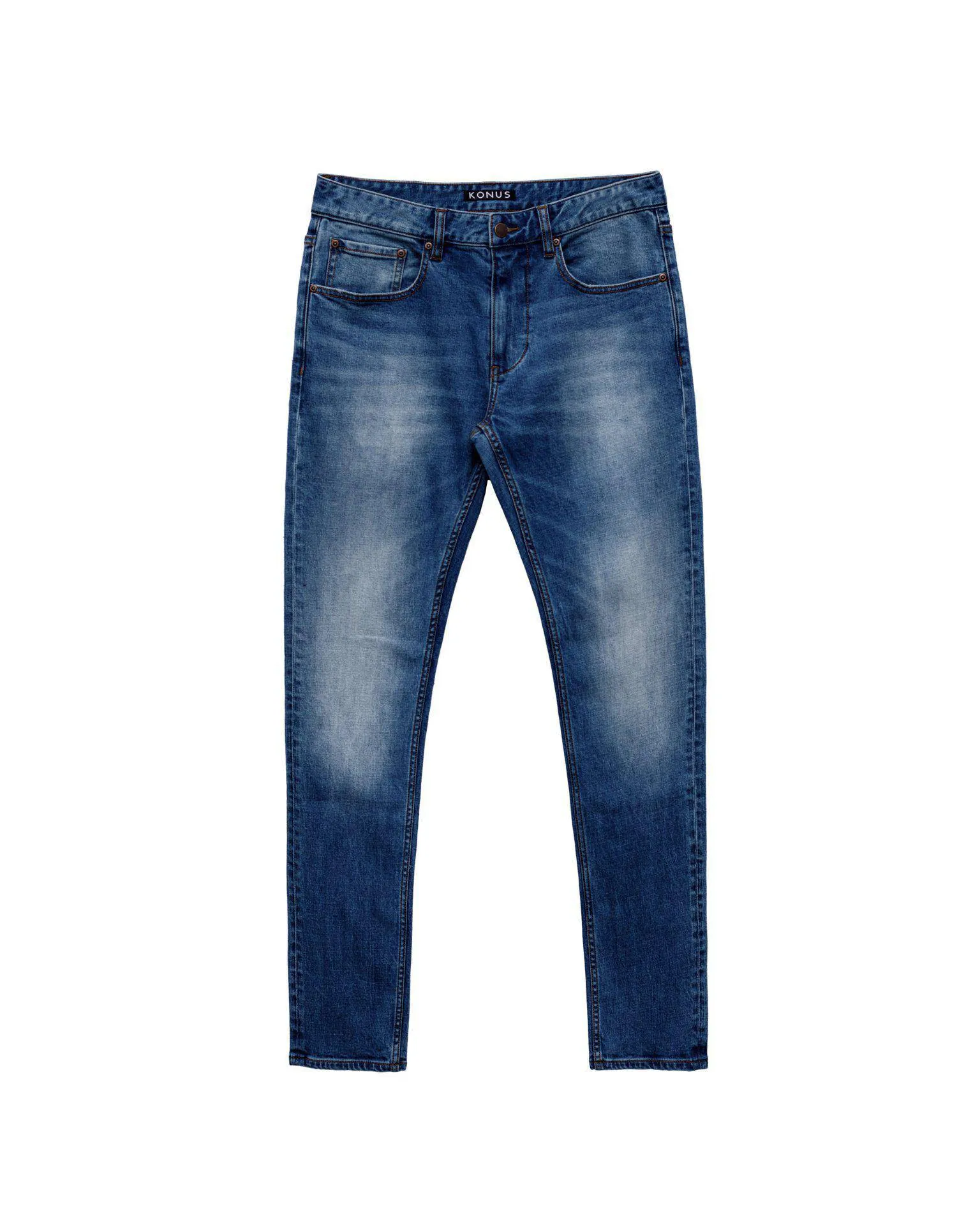 Konus Men's Slim Basic Blue Denim