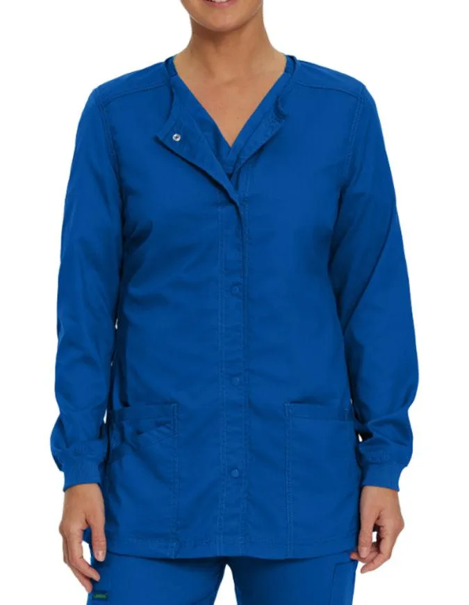 Landau Proflex Women's Snap Front Warm Up Solid Scrub Jacket