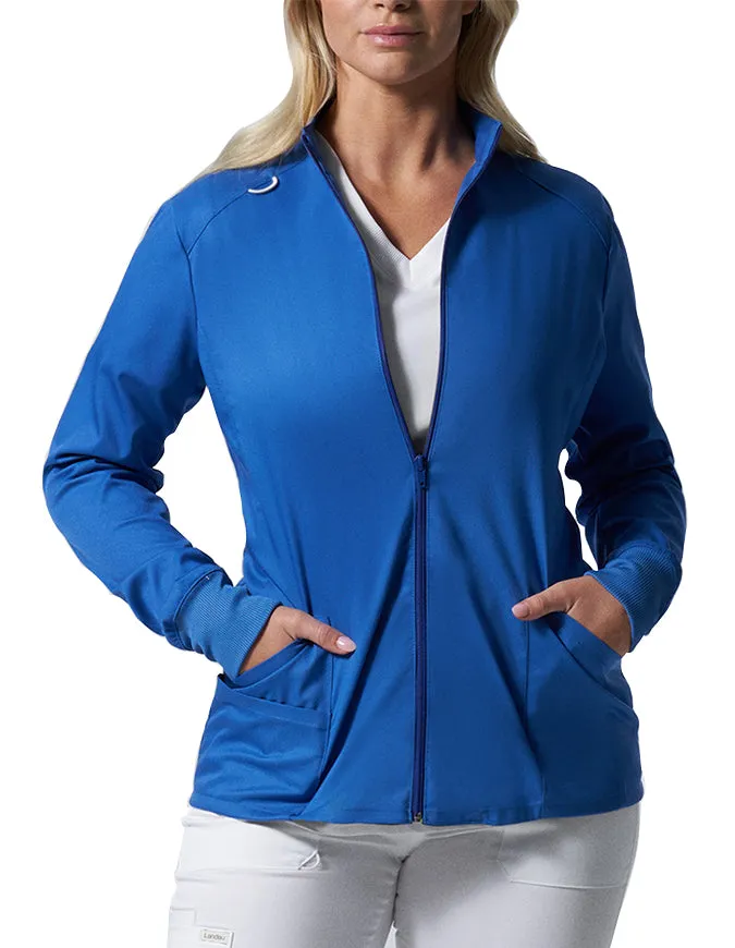 Landau ProFlex Women's Zip Front Mock Neck Scrub Jacket