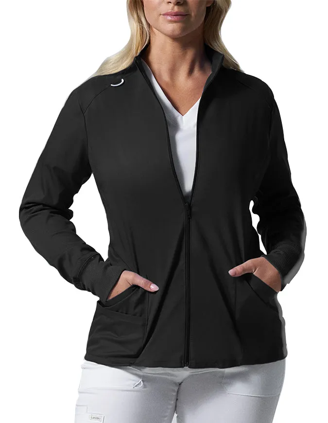 Landau ProFlex Women's Zip Front Mock Neck Scrub Jacket