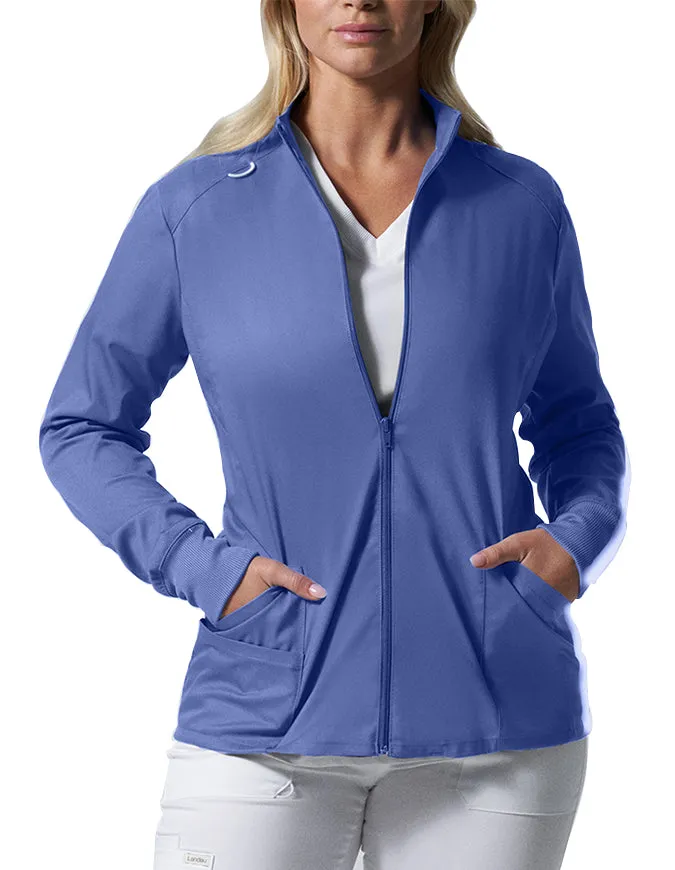 Landau ProFlex Women's Zip Front Mock Neck Scrub Jacket