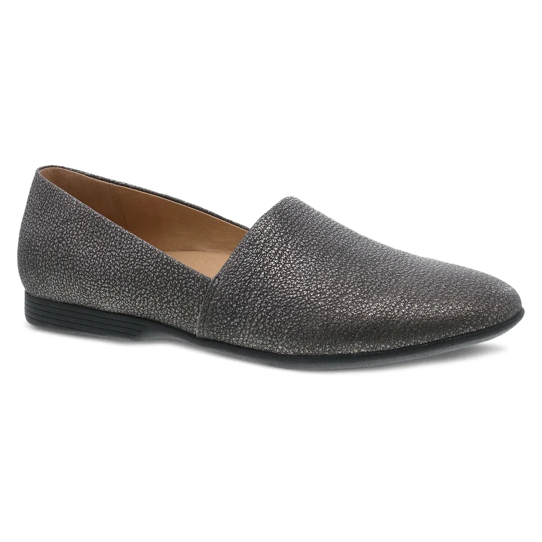 Larisa Modern Smoking Loafer in Metallic Pewter