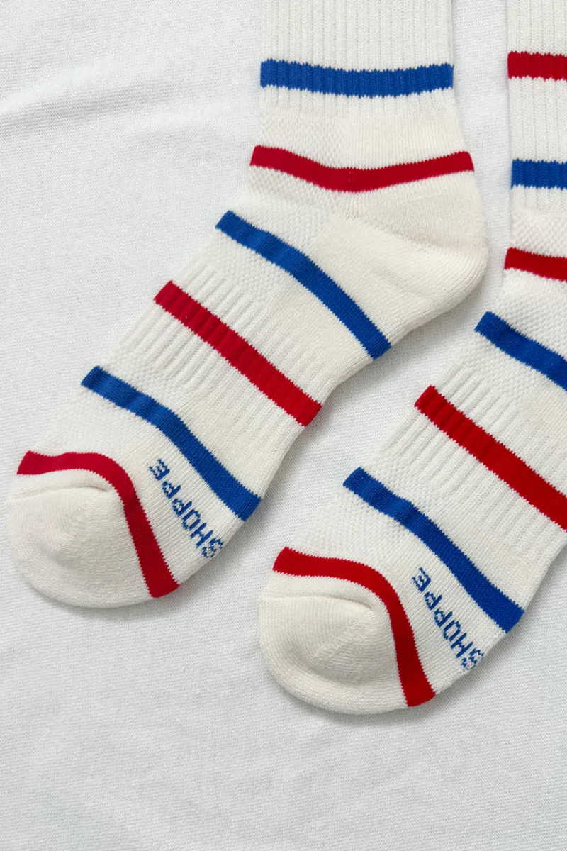 Le Bon Shoppe Boyfriend Red and Blue Striped Socks