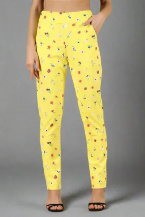 Lemon Printed Lycra Pant