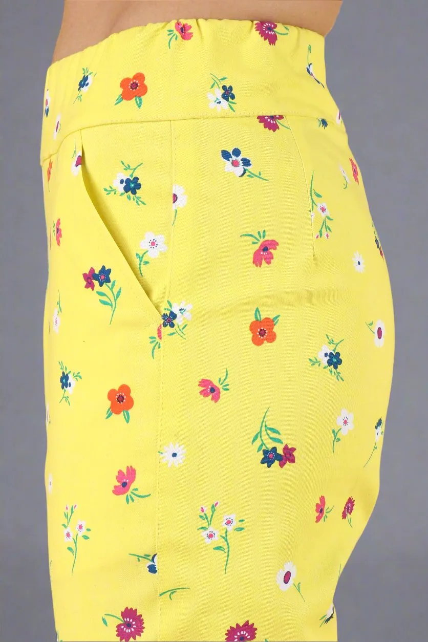 Lemon Printed Lycra Pant