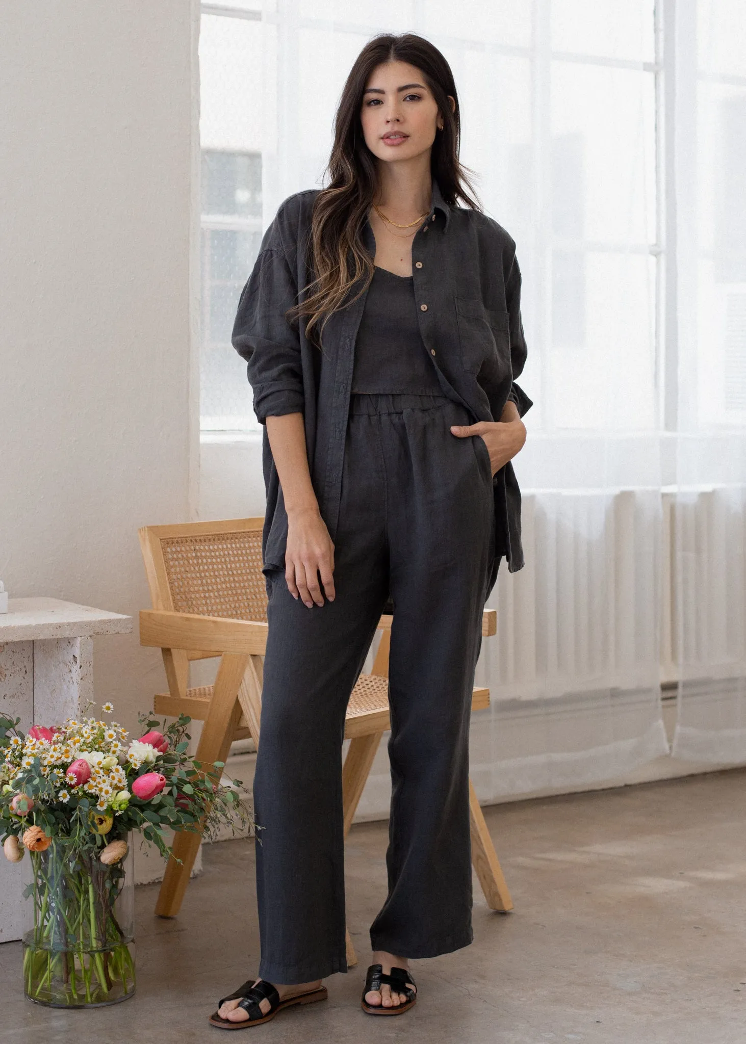 Linen Wide Leg Pant