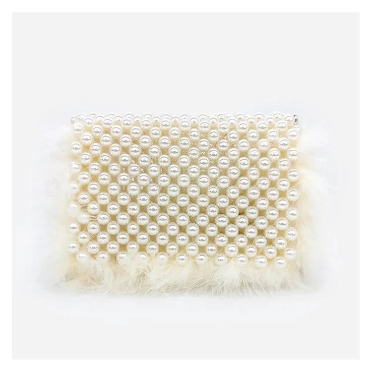 Lizzy Beaded Pearl Clutch