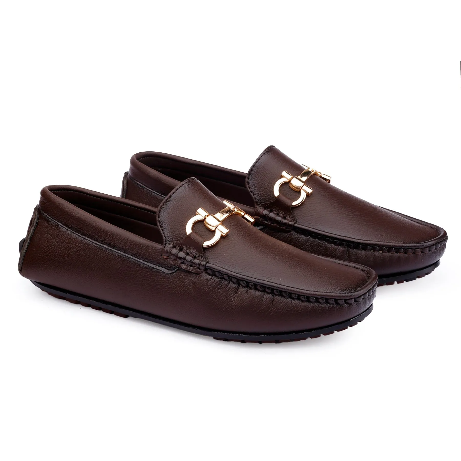 Men's Faux Leather Buckle Designer Loafers Shoes