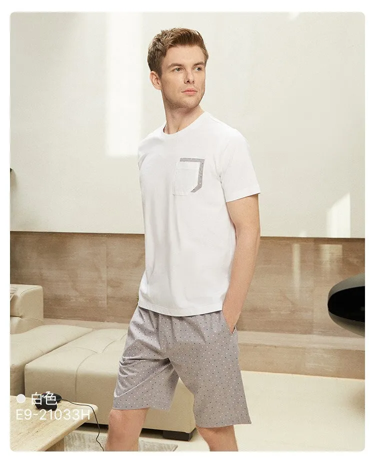 Men/Women/Couple's Pure Cotton Short Sleeved Sleepwear Set