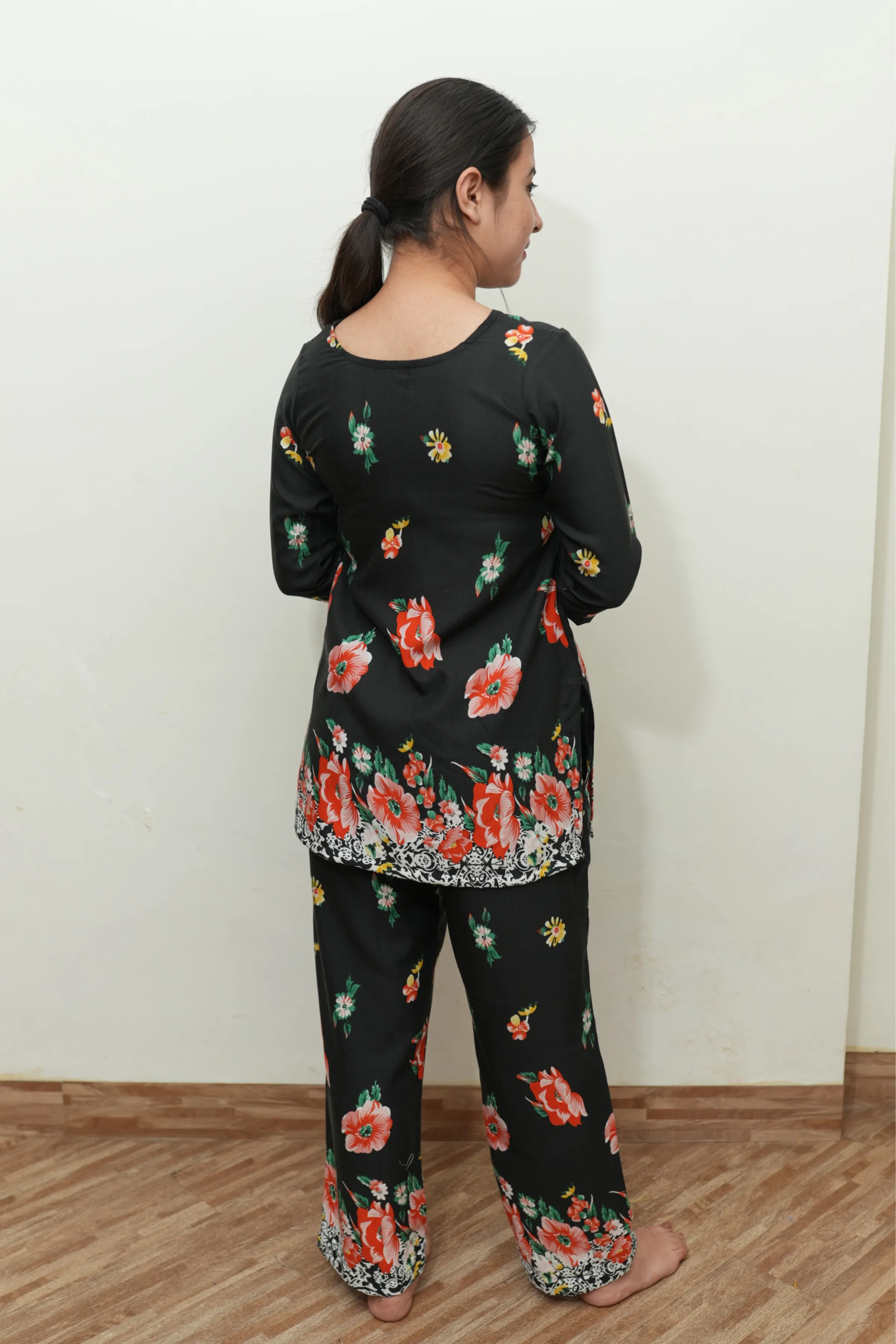 Midnight Garden Rayon Night Suit