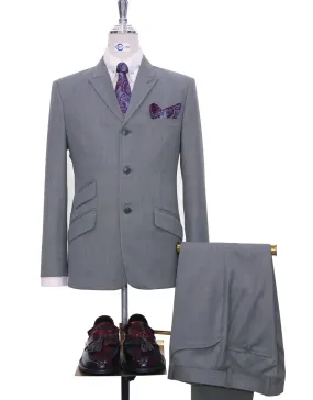 Mod Suits | 60s Style Grey Peak Lapel Suit For Men