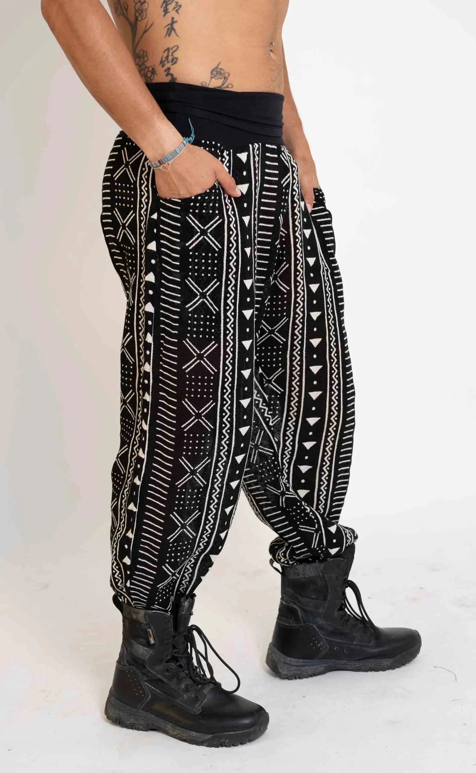 Mud Cloth Print Harem Pants