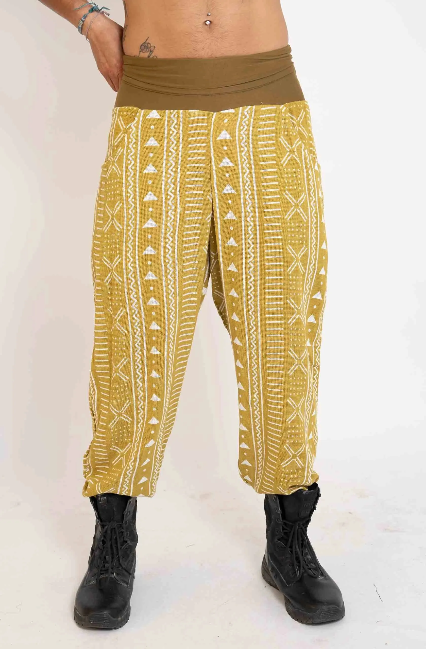 Mud Cloth Print Harem Pants