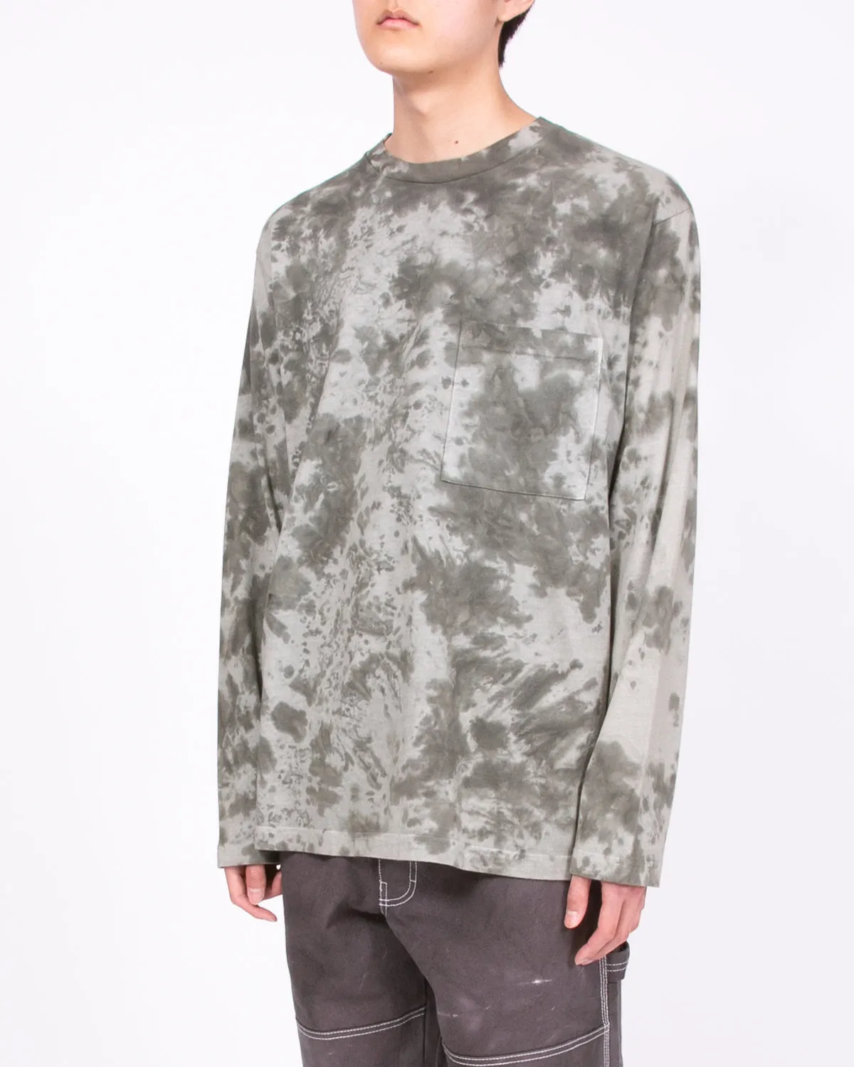 Natural Dyed Block LS Jersey - Smoke Mist