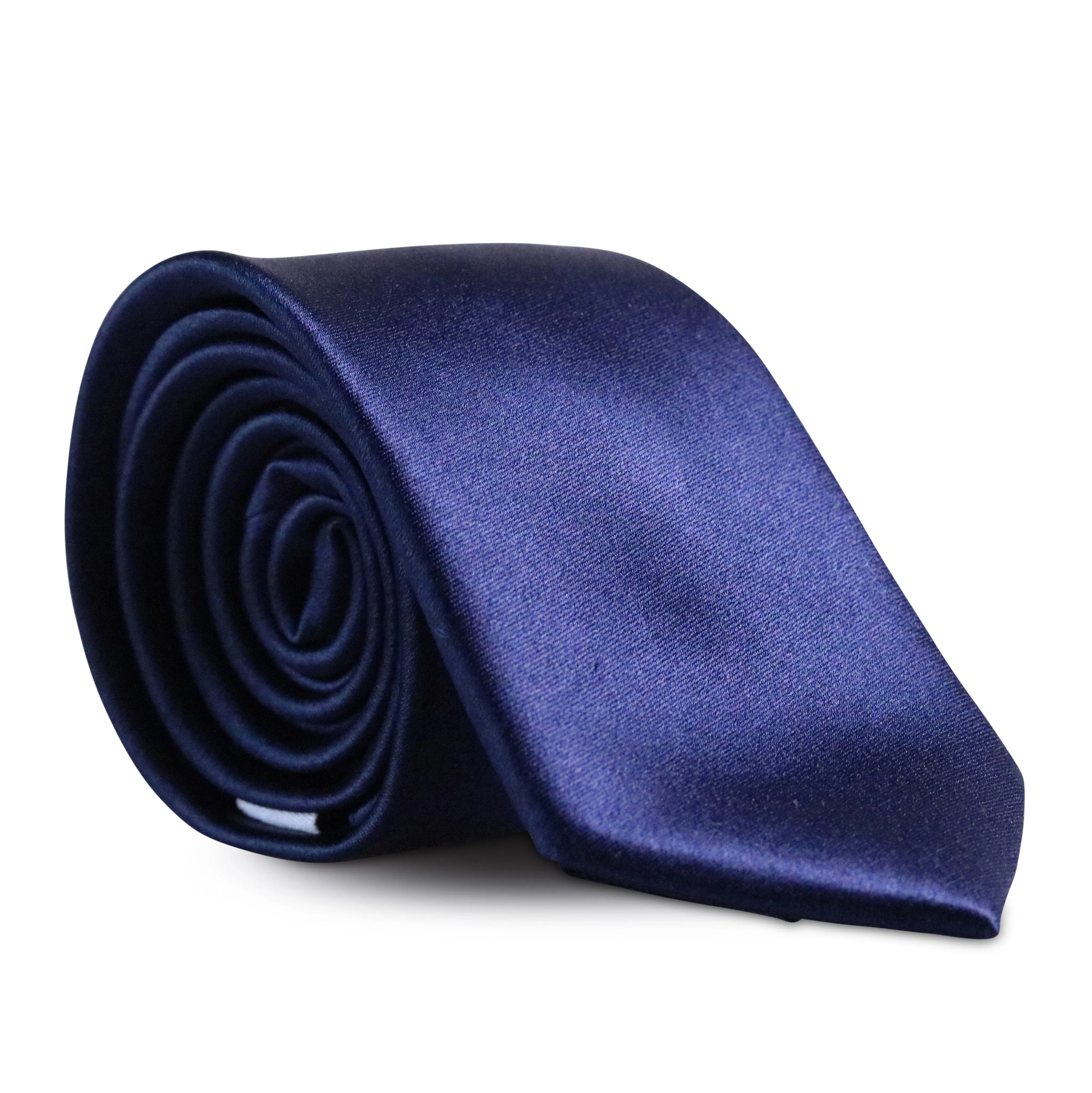 Navy Blue Skinny Silk Neck Tie