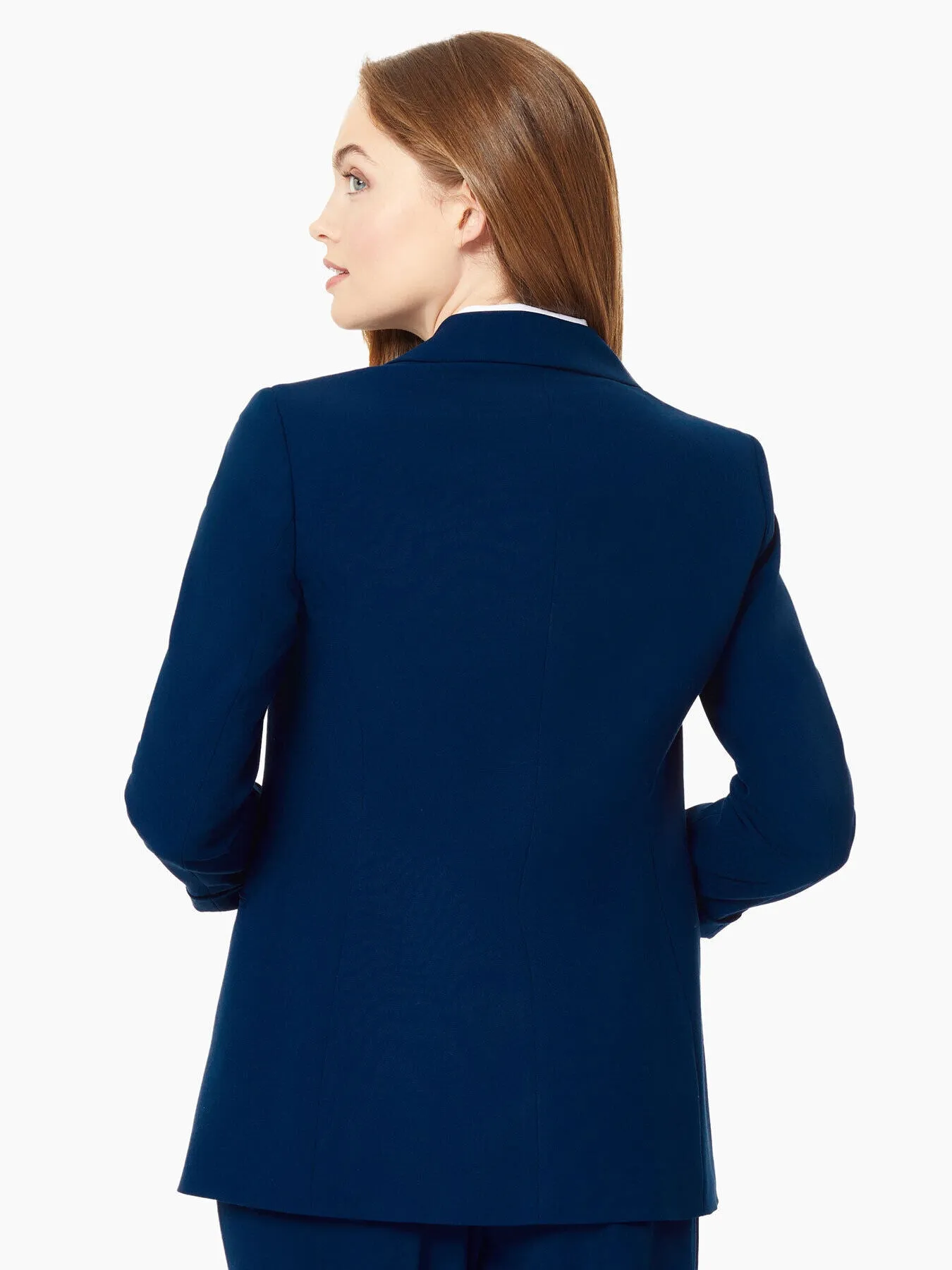 Notch Collar Rolled Cuff Bi-Stretch Blazer